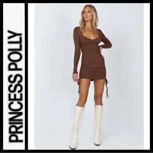 NWT Princess Polly Neive Chocolate Ribbed Dress